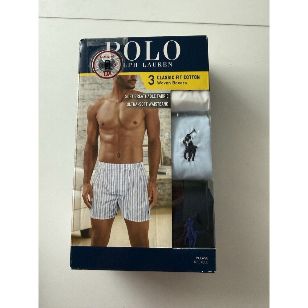 Polo Ralph Lauren 3-Pack WOVEN Boxers~Men's LRG 36"-38"~ASSORTED